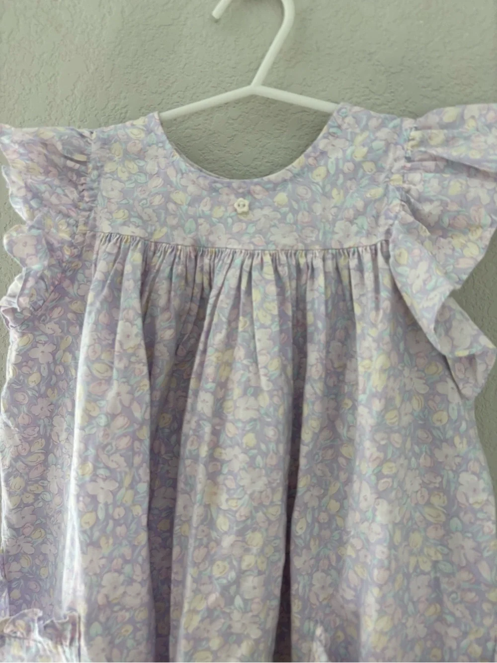 SIMI Vintage Girls Sun Dress Cotton 90's Ruffle Sleeve Spring Flowers Size 4